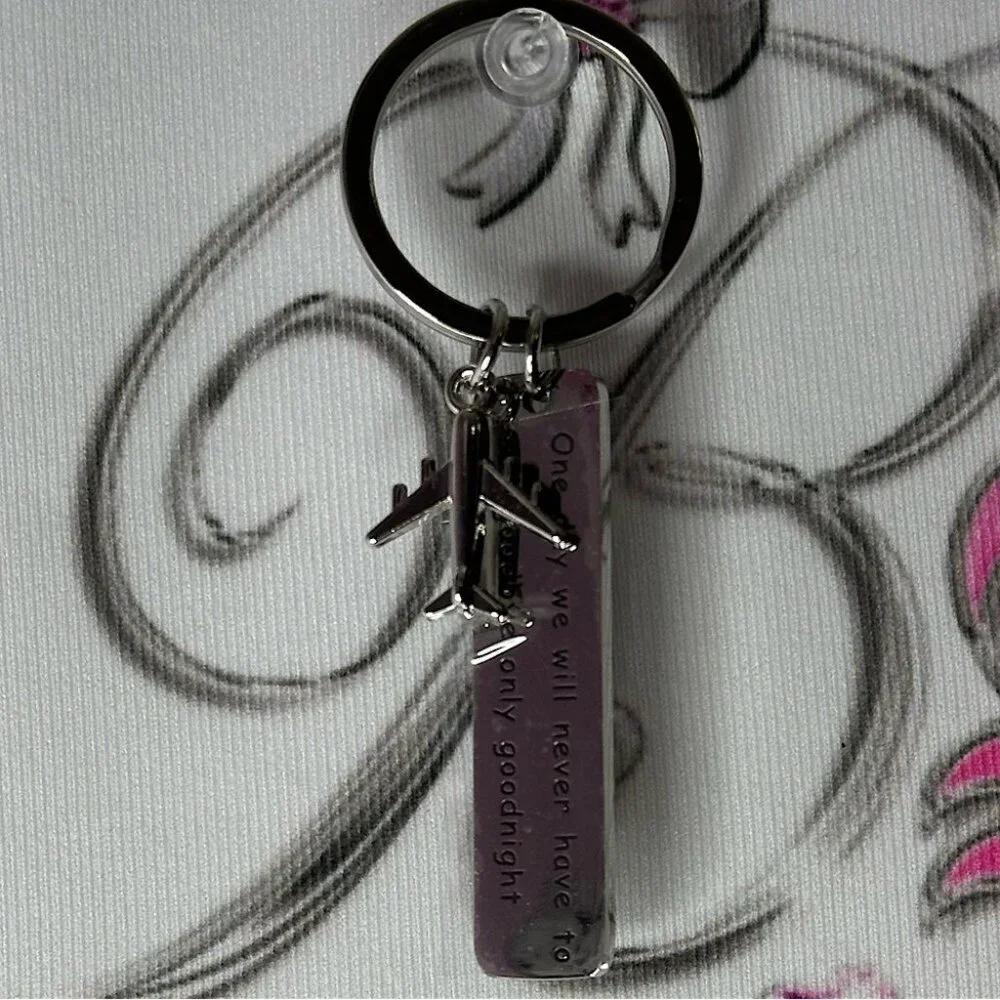 Long distance relationship Silver Keychain with Inspirational Quote lovers a far
